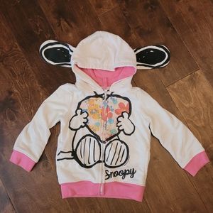 Snoopy Toddler Girls 3T Zip Up Jacket With Ears by Peanuts